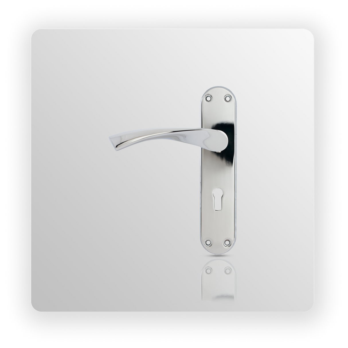 LEVER KEY LOCK ON BACK PLATE in Polish Chrome finish