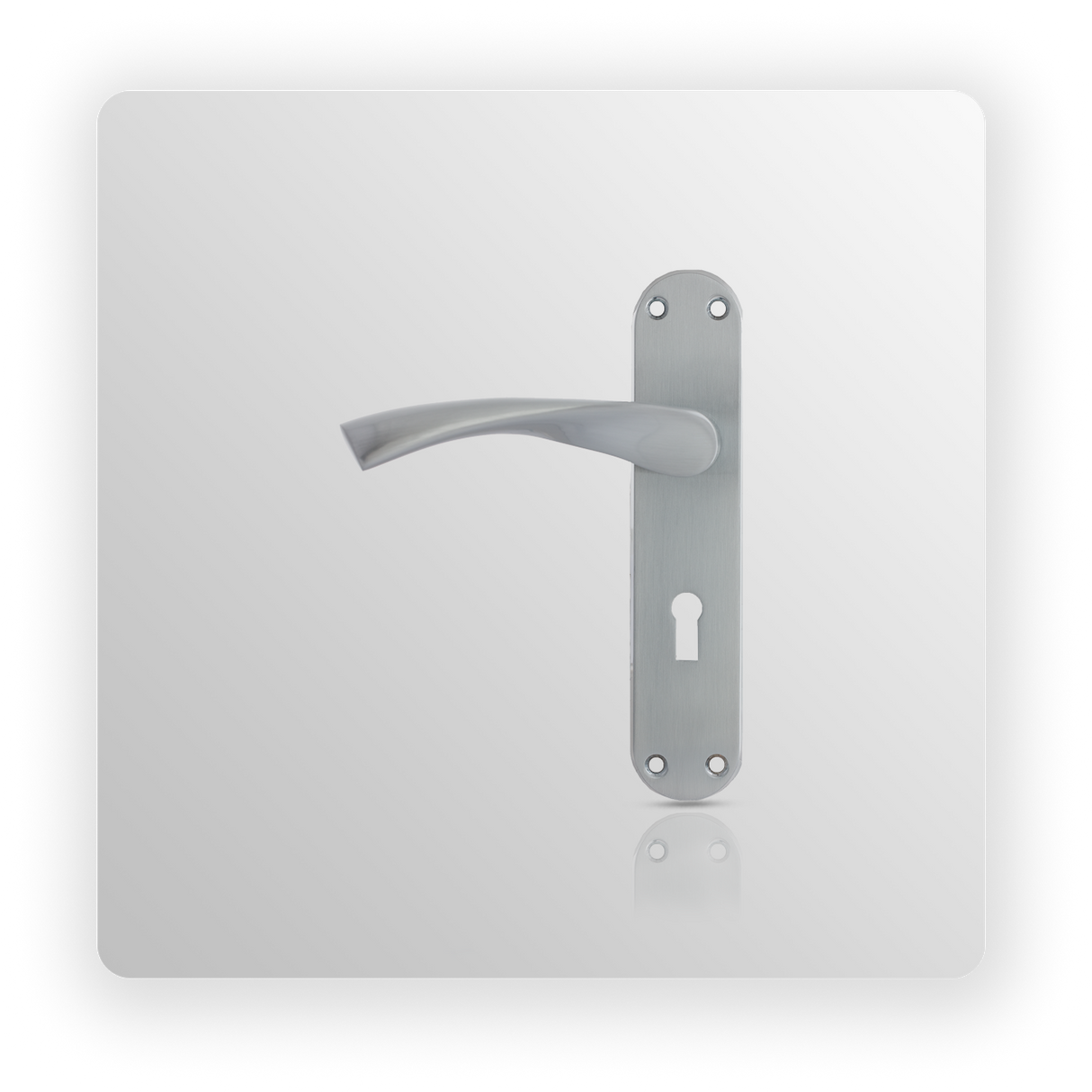 LEVER KEY LOCK ON BACK PLATE in Satin Chrome finish