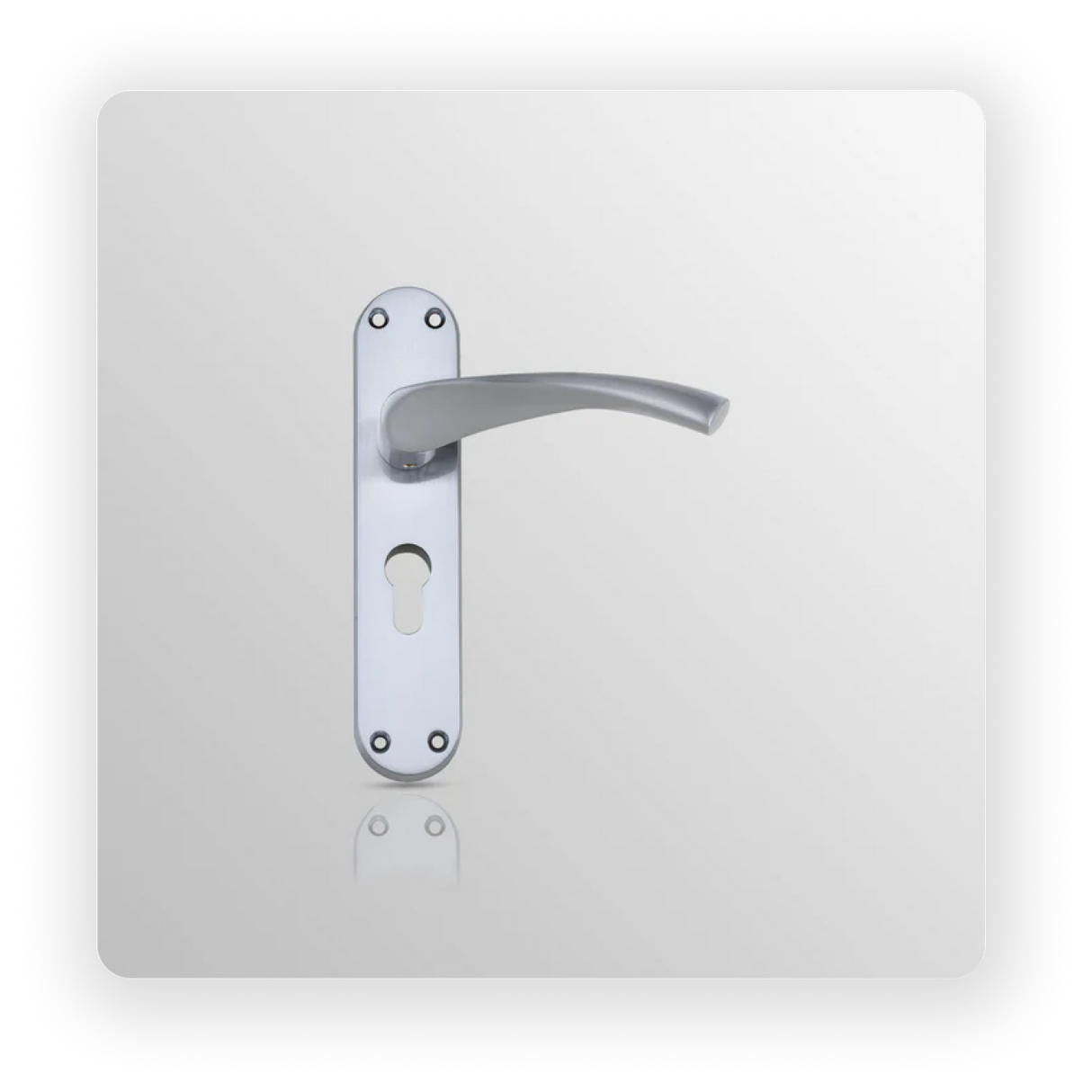 LEVER EURO LOCK ON BACK PLATE in Satin Chrome finish