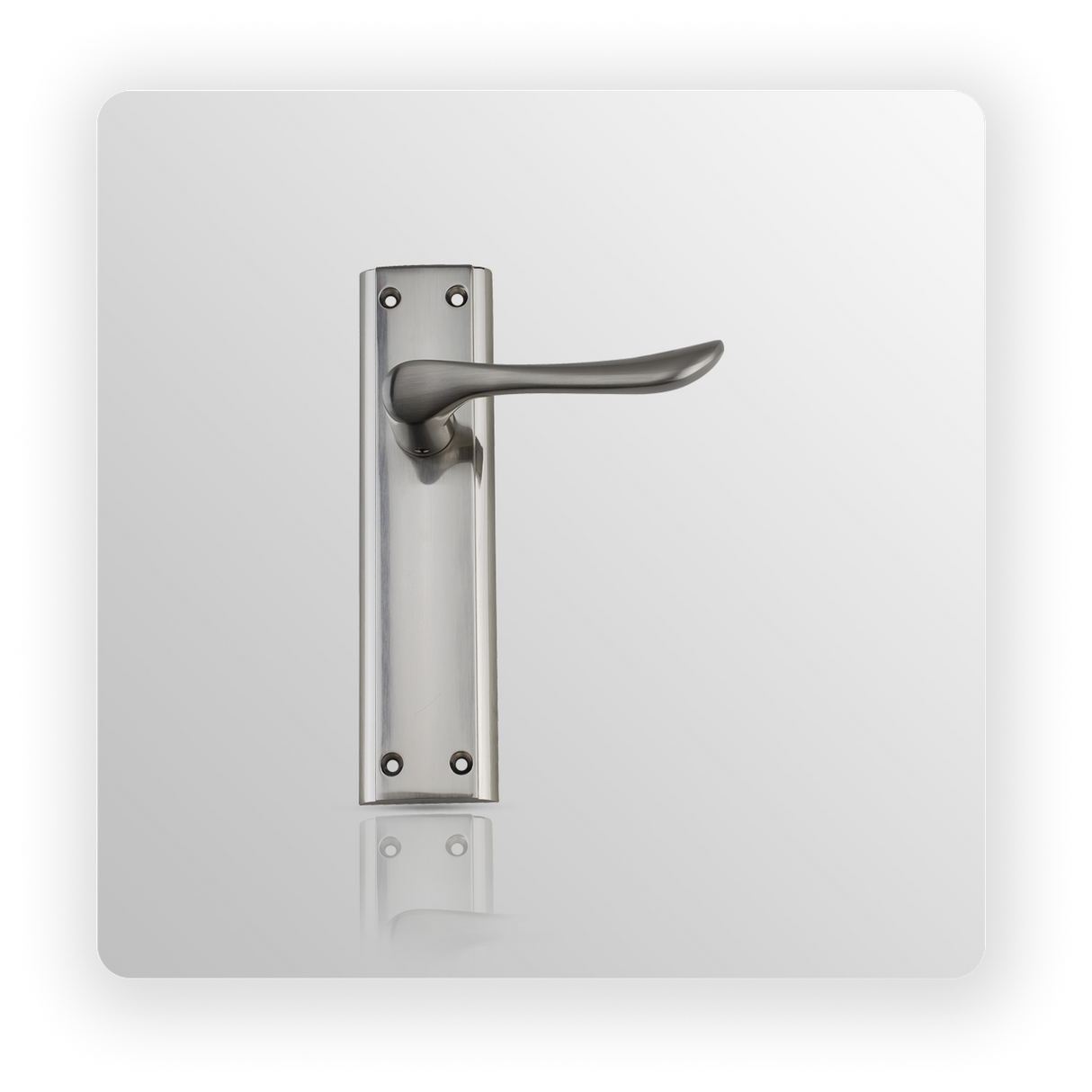 LEVER LATCH ON BACK PLATE in Satin Nickel/ Polish Nickel finish