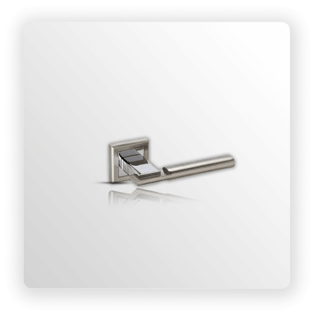 Square Rose Chrome Door Handles with Oval Lever and Duo Finish