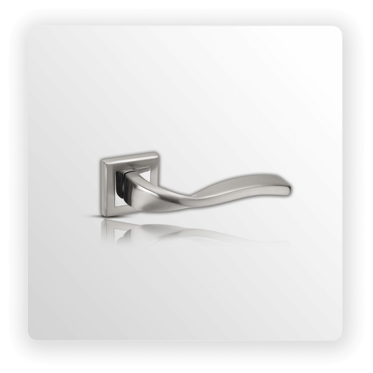 Square Door Handles with Square Rose and Duo Chrome Finish
