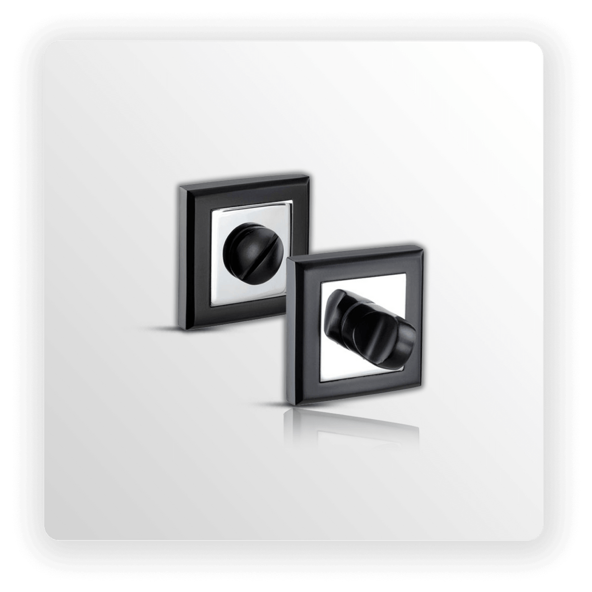 Square Bathroom Thumb Turn & Release in Black Chrome