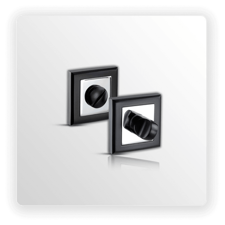 Square Bathroom Thumb Turn & Release in Black Chrome