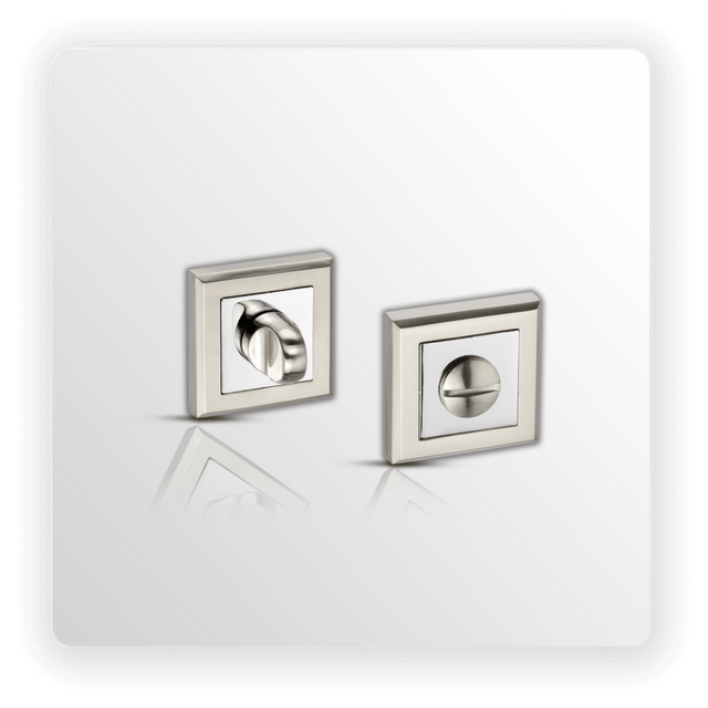 Square Bathroom Turn & Release Duo Chrome Finish