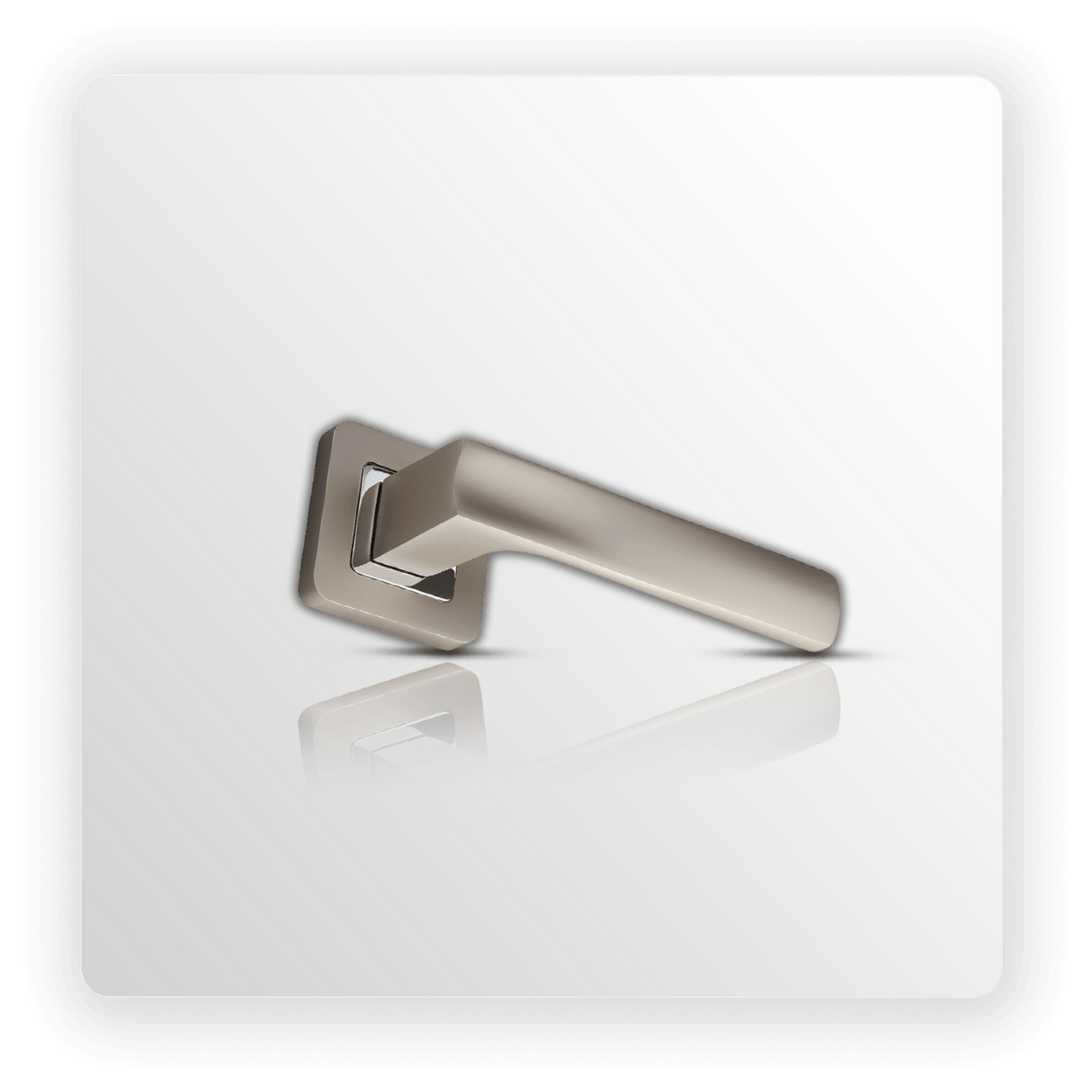 Square Rose Door Handles with Duo Satin Chrome Finish