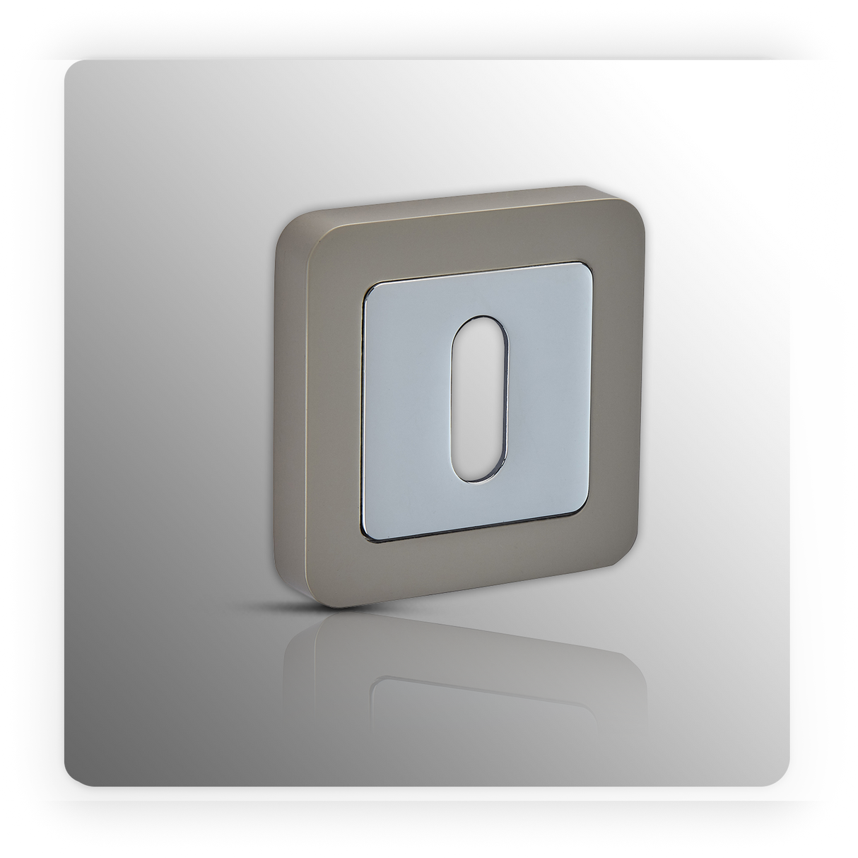 Square Escutcheon Pair with Duo Satin Chrome Finish