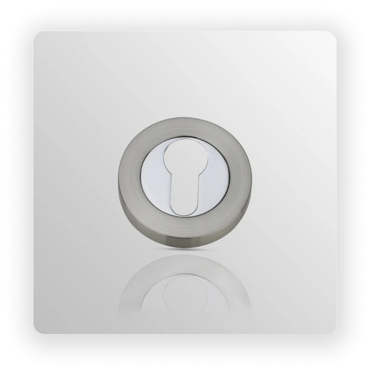 ROUND EURO ESCUCHTEON in Satin Nickle / Polish Chrome finish