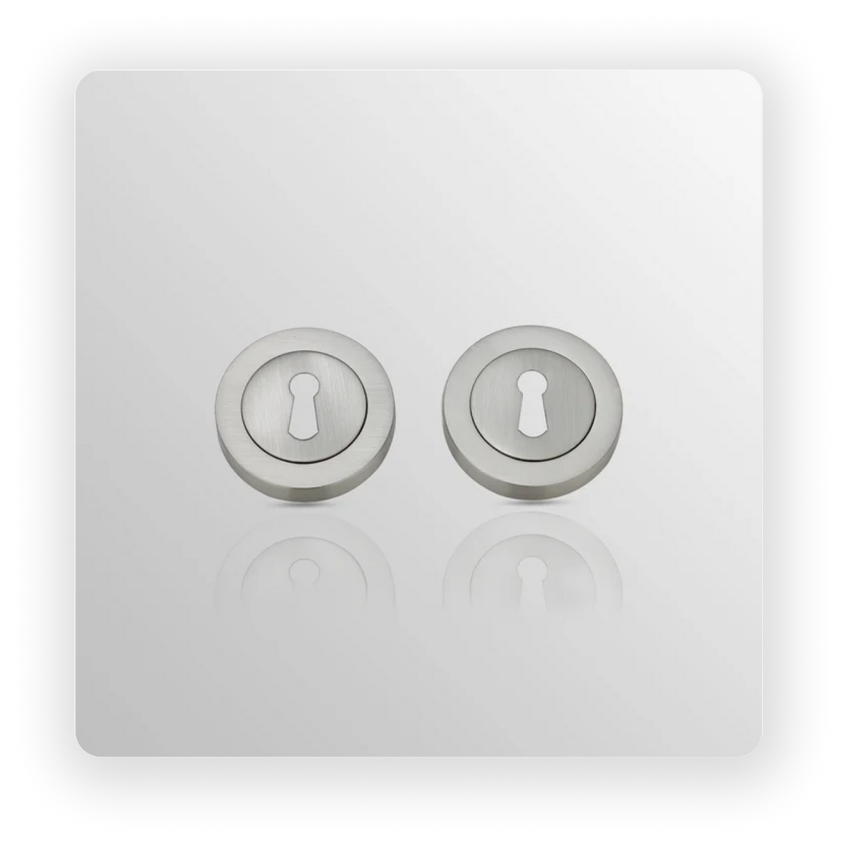 ROUND KEY ESCUCTHEON in Satin Nickle finish