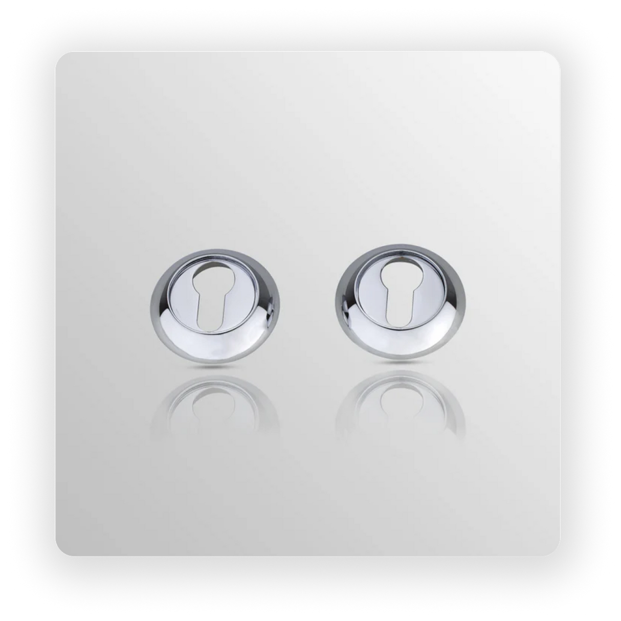 RAISED ROUND EURO ESCUCTHEON in Polish Chrome finish
