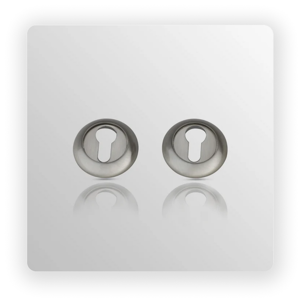 RAISED ROUND EURO ESCUCTHEON in Satin Nickle finish