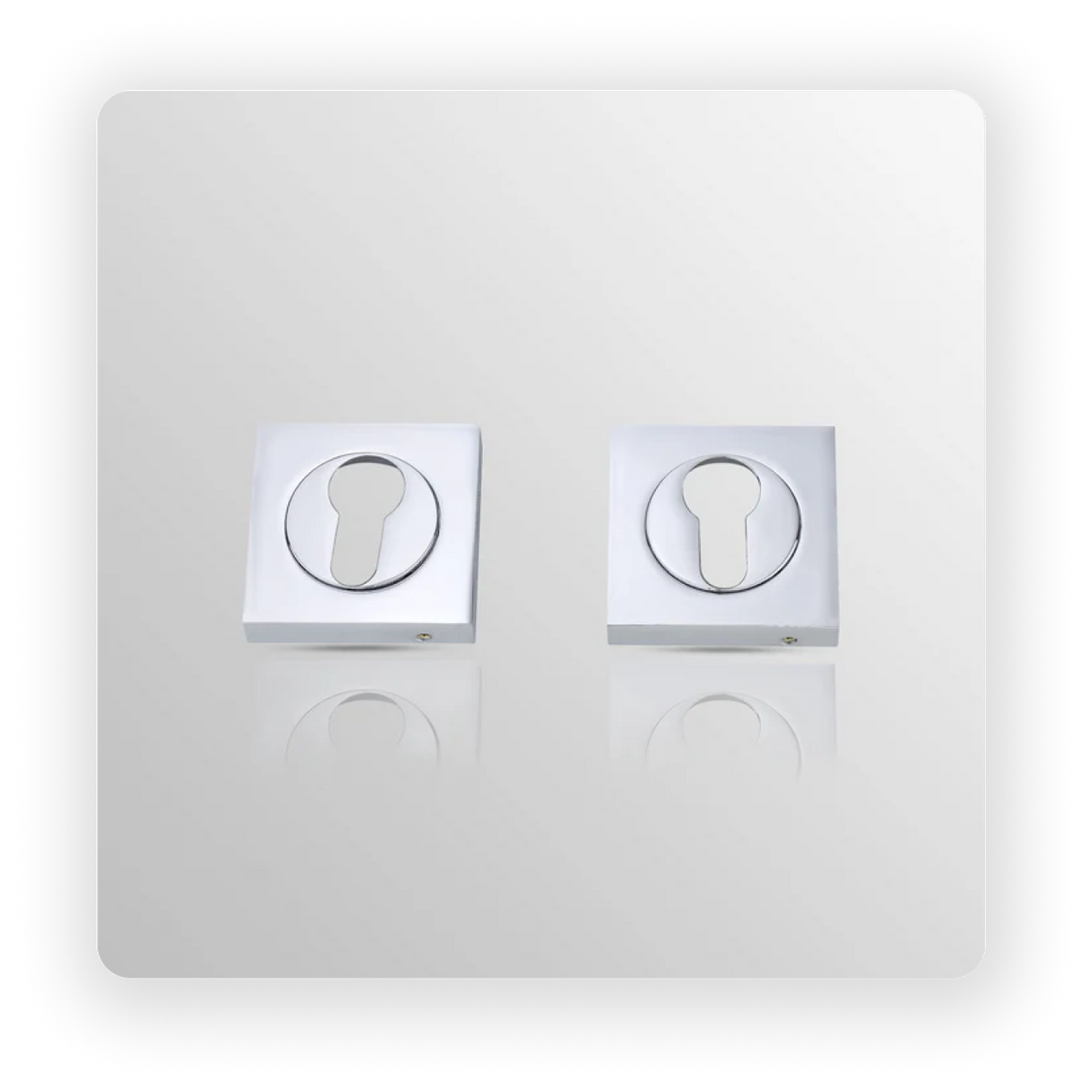 SQUARE EURO ESCUCTHEON in Polish Chrome finish