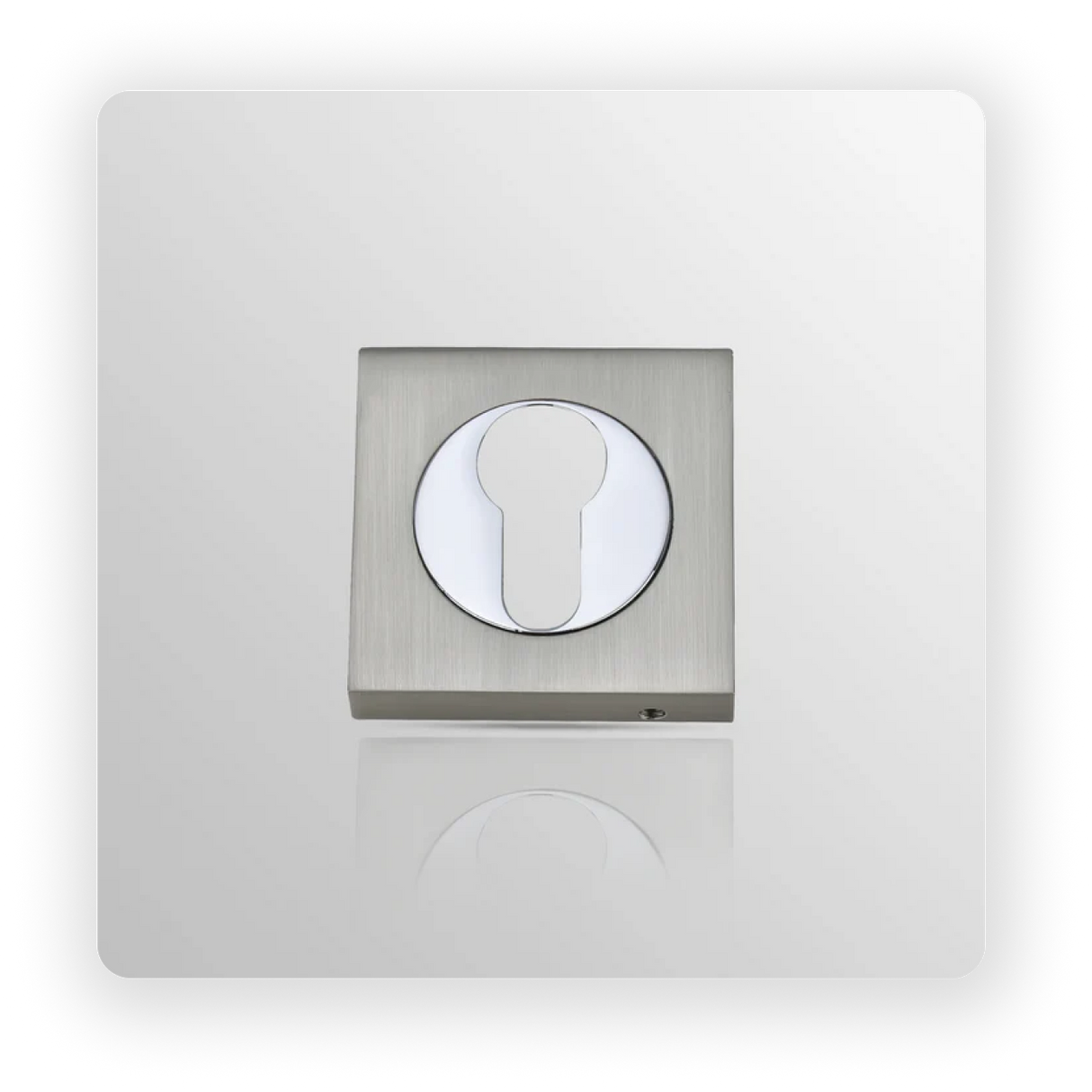 SQUARE EURO ESCUCTHEON in Satin Nickle / Polish Chrome finish