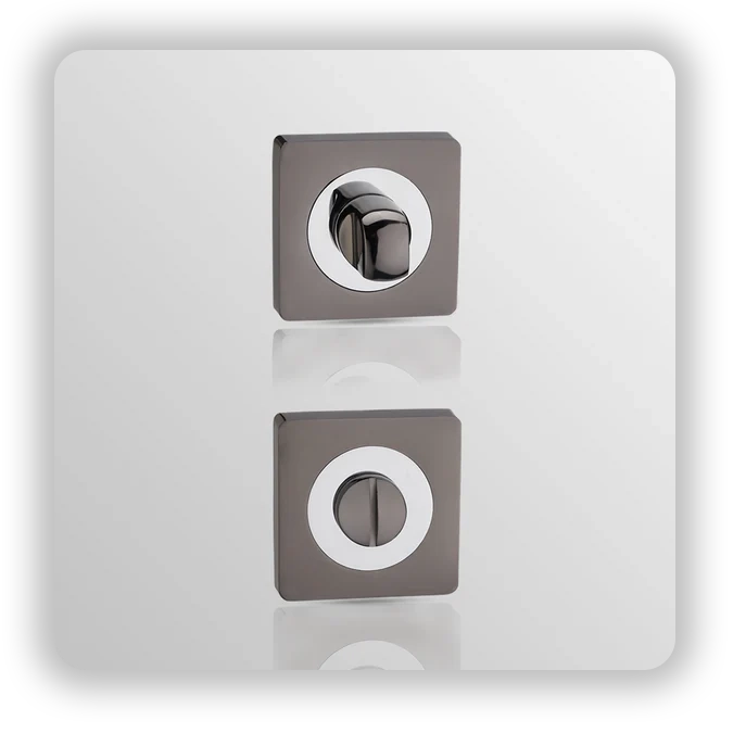 SQUARE Thumb Turn in Black Nickle Polish Chrome finish