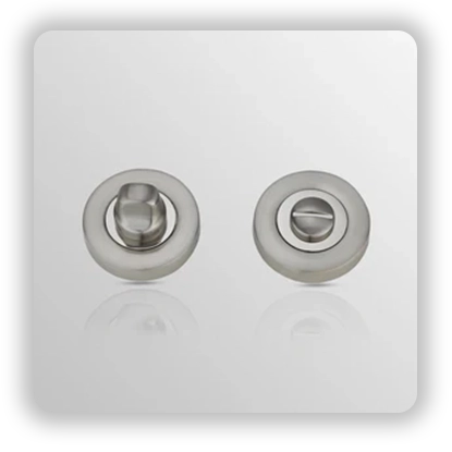 ROUND Thumb Turn in Satin Nickle / Polish Nickle finish