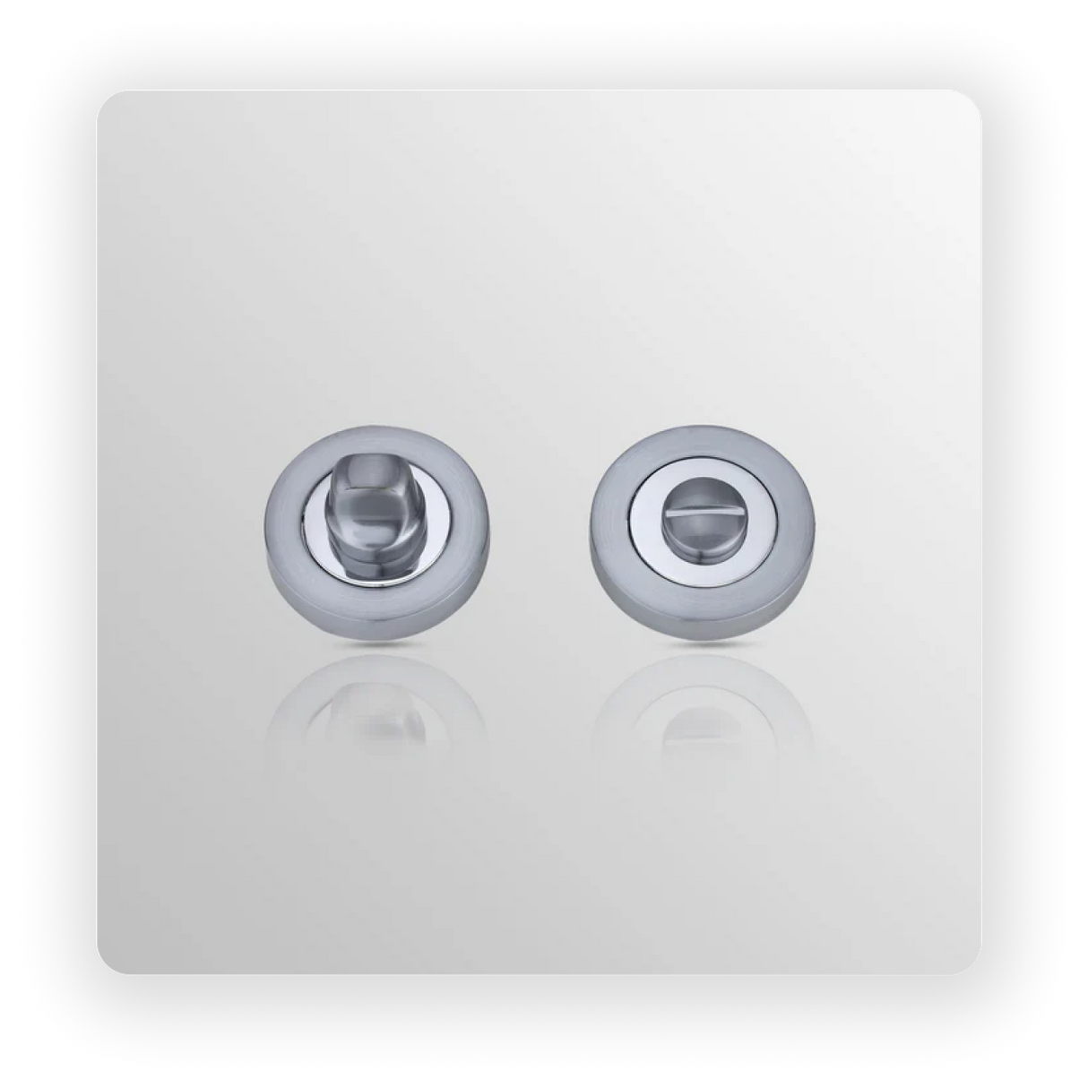 ROUND Thumb Turn in Satin Chrome / Polish Chrome finish