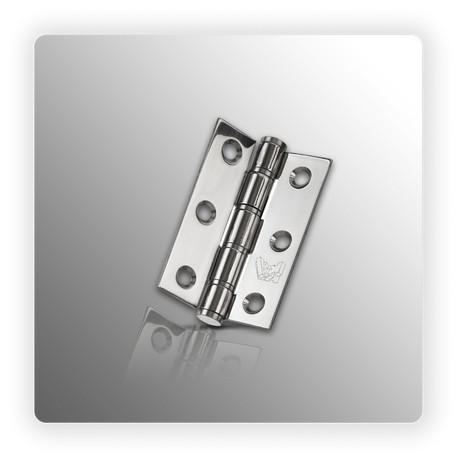 Washered Butt Hinge Pair 3 Inch in Polished Stainless Steel