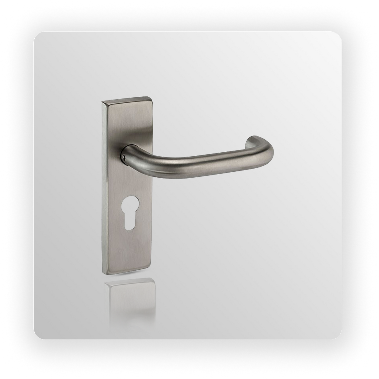 Satin Stainless Steel Euro Lock Door Handles with Euro Profile Keyhole