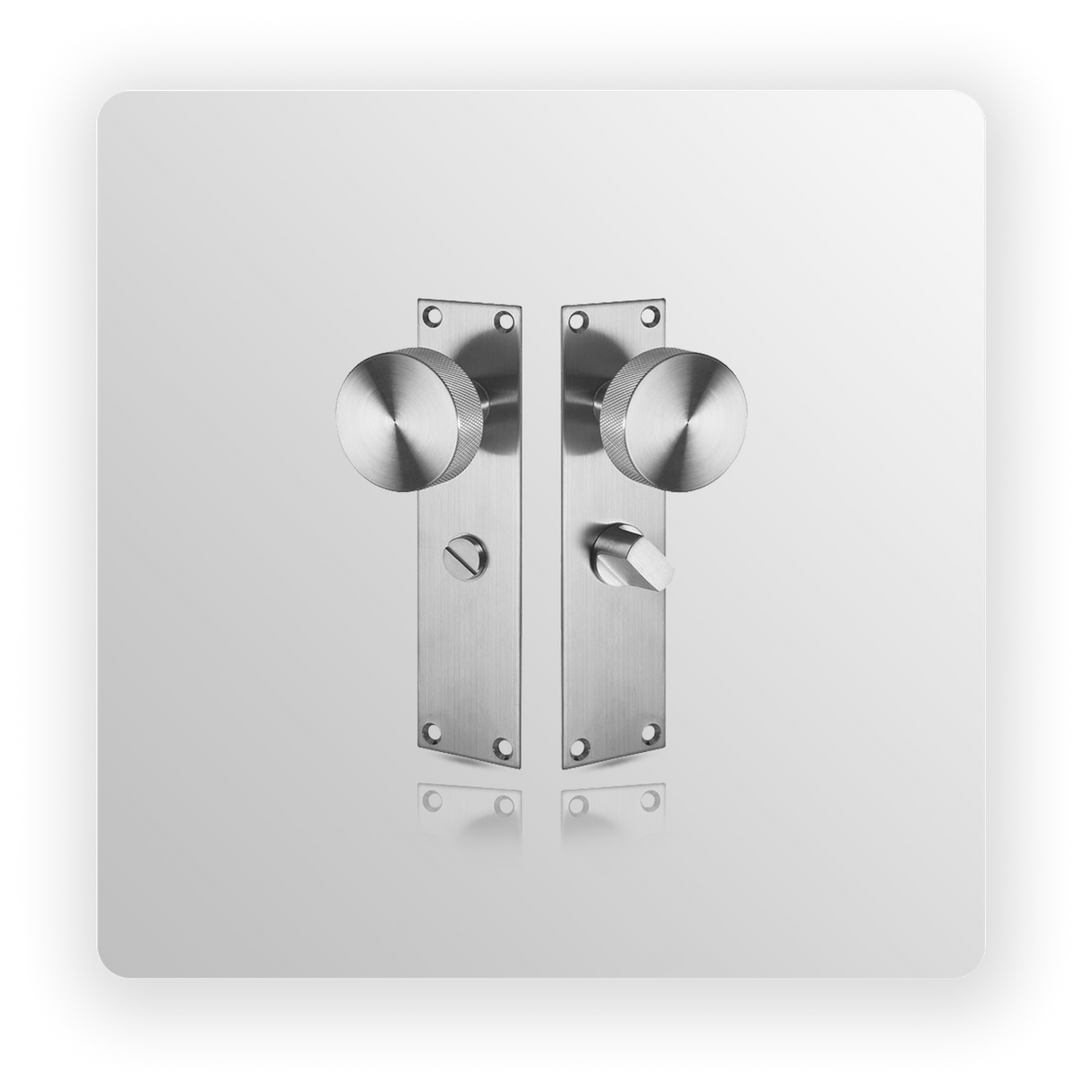 Knurled Door Knob Backplate with Satin Stainless Steel Finish