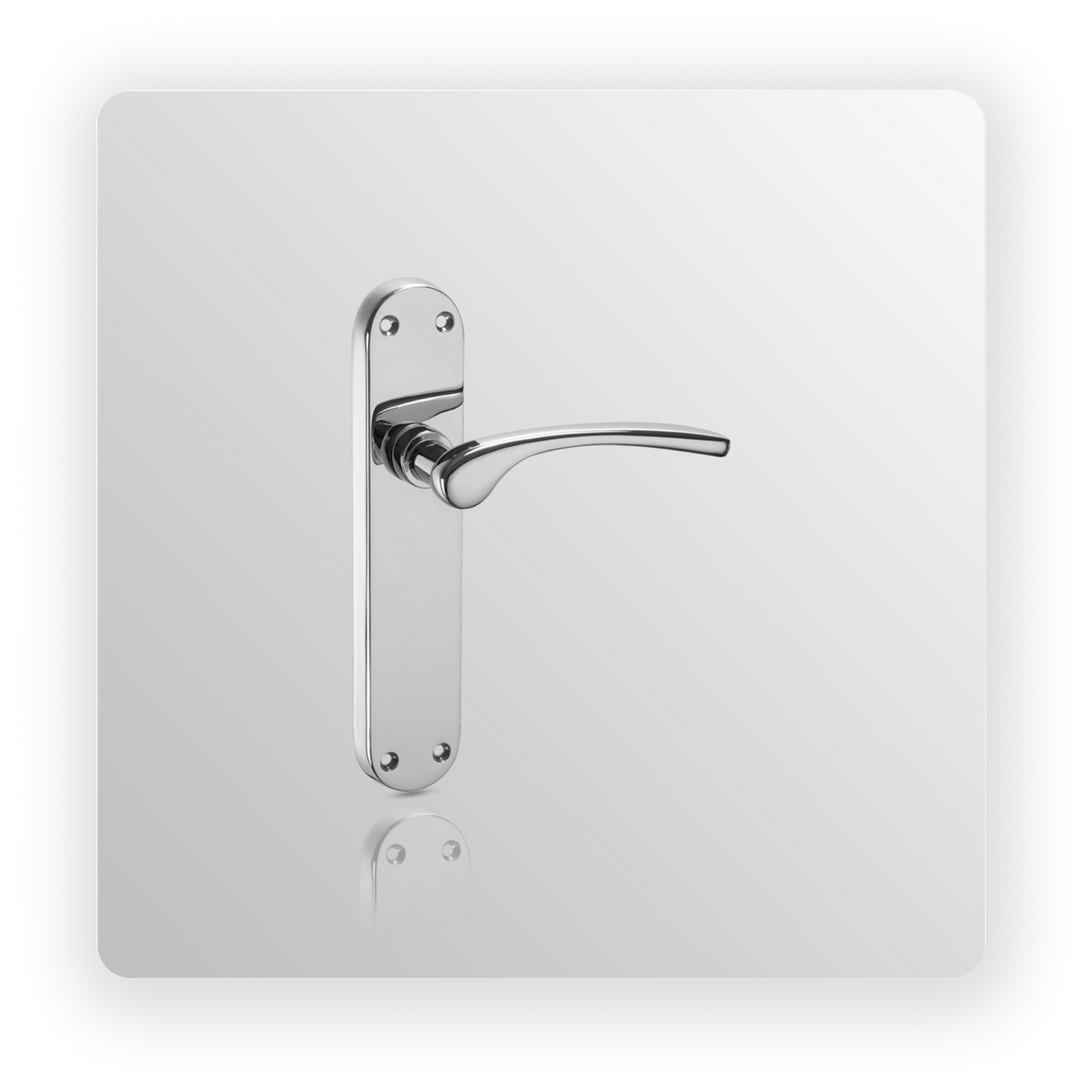 Chrome Door Handles on Backplate with Polished Chrome Finish