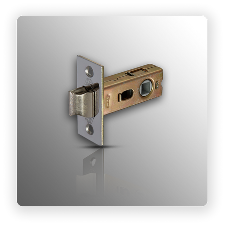 Bolt through Tubular Mortice Door Latch 63mm Polished Chrome