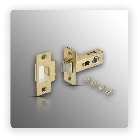 Satin Brass Door Latch 63mm / 45mm Backset