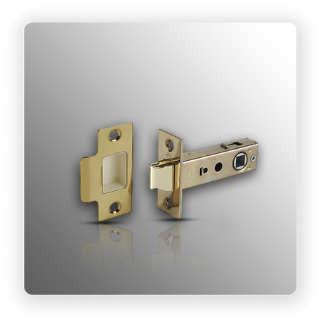 Bolt through Tubular Mortice Door Latch 76mm Polished Brass