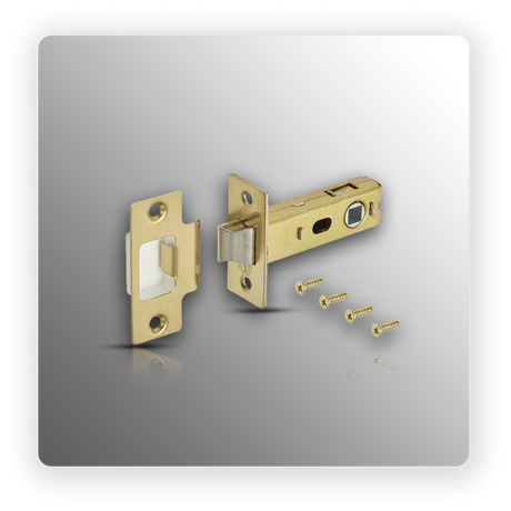 Satin Brass Door Latch 76mm / 57mm Backset