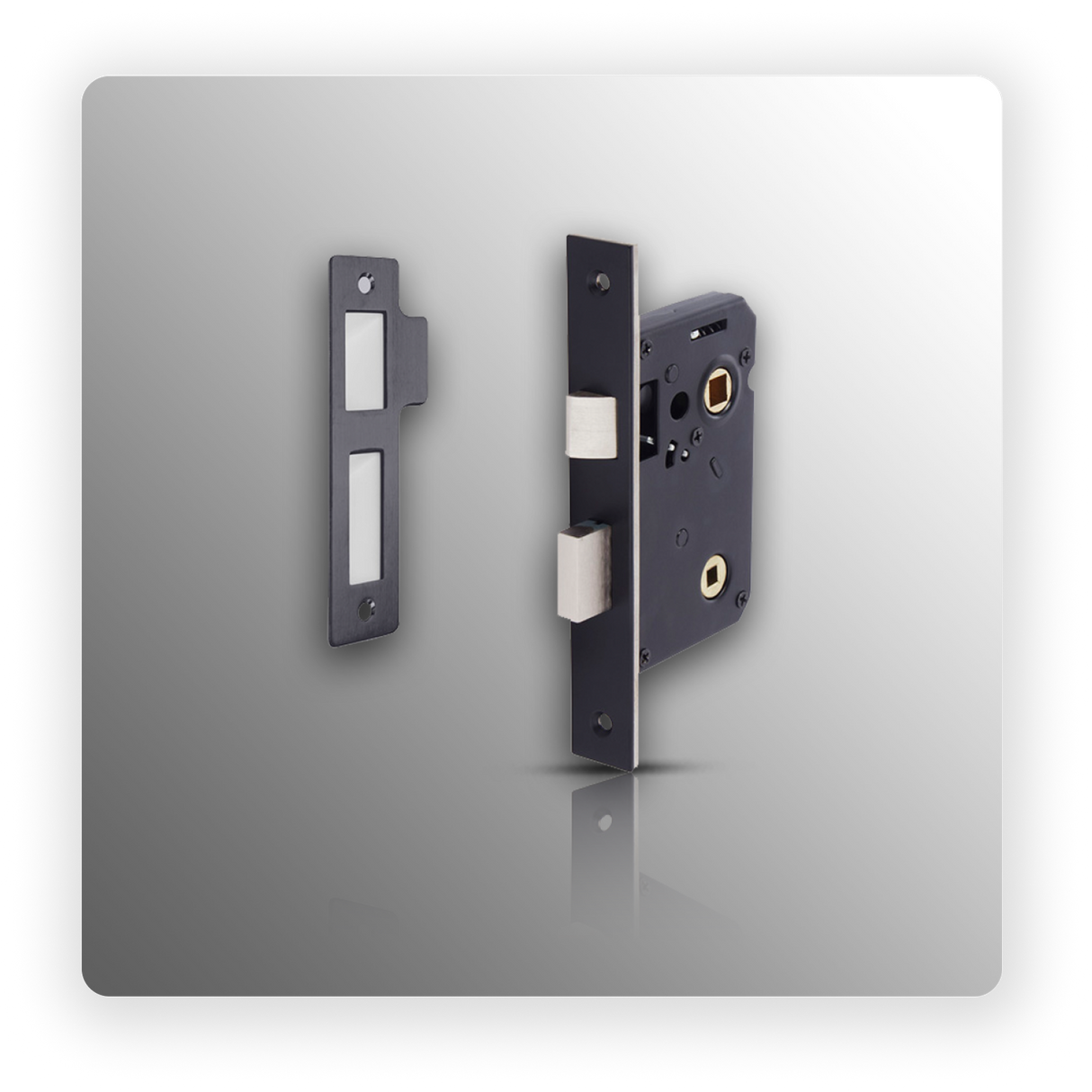 Matte Black Bathroom Lock 63mm / 45mm Mortice Lock Backset