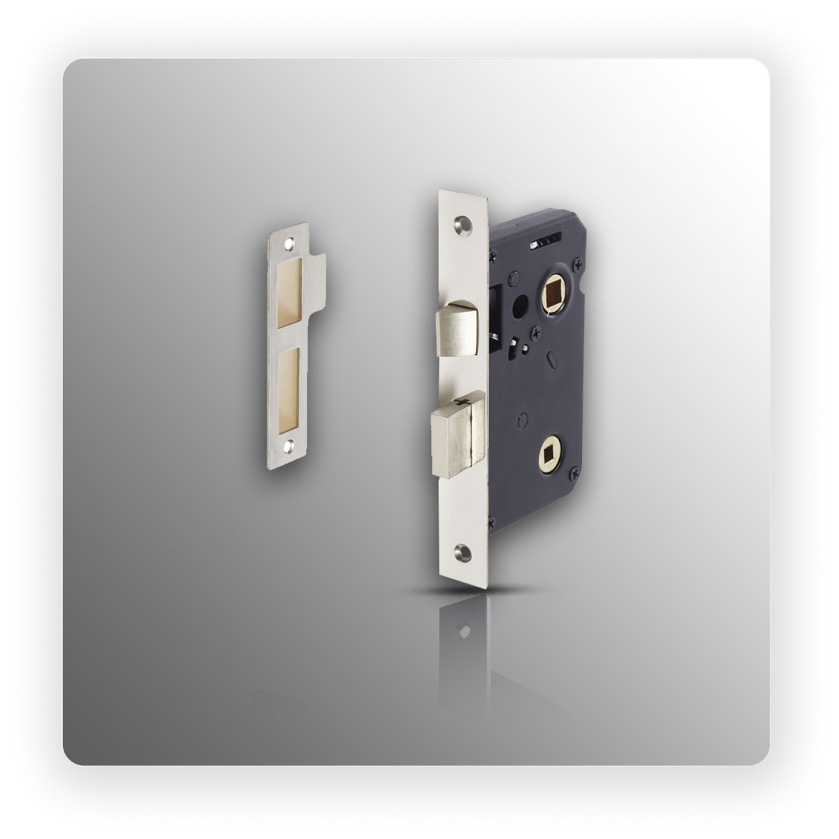 Polished Stainless Steel Bathroom Mortice Lock 63mm / 45mm Backset