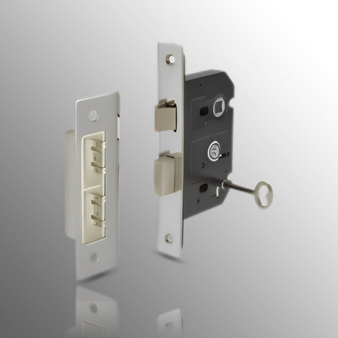 Internal Door Locks 3 Lever Sash Lock Polished stainless steel - 63mm / 45mm Backset