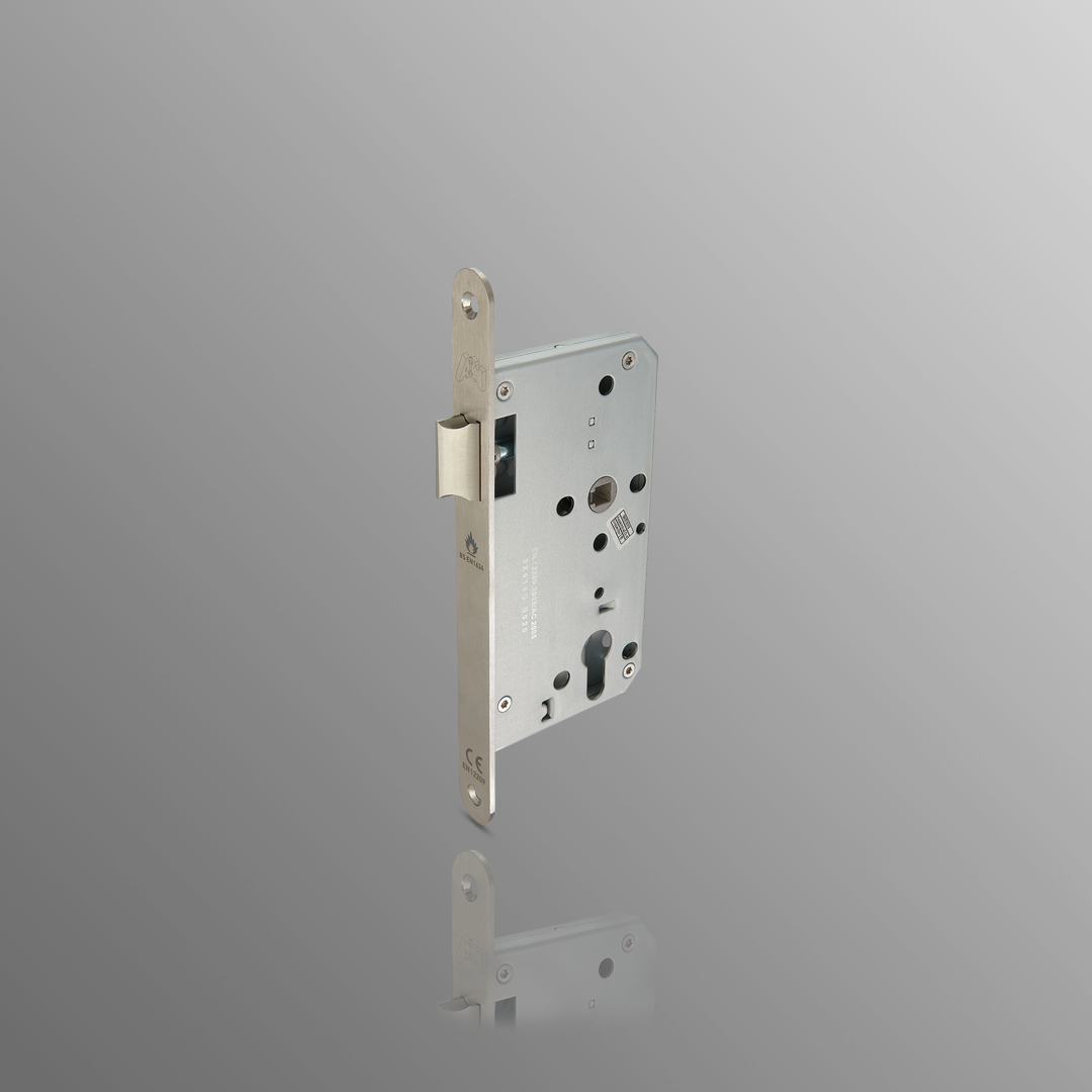 DIN standard Mortice Latch 60mm backset in Satin Stainless Steel
