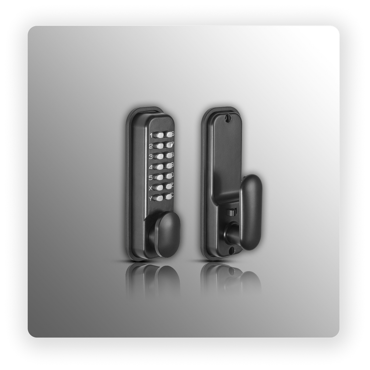 Digital Lock with Mechanical Keypad in Matte Black Finish