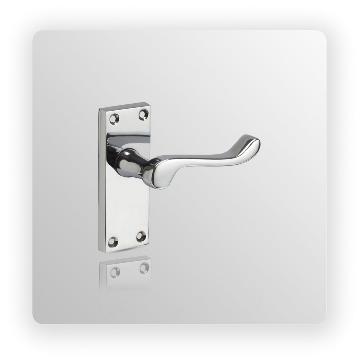 Scroll Lever Chrome Door Handles on Backplate