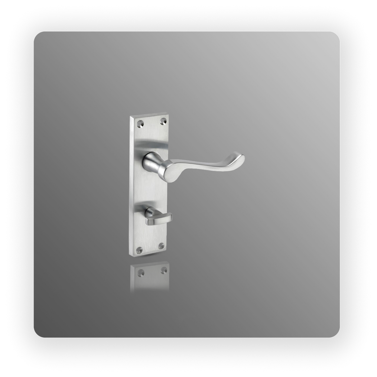 Scroll Lever Bathroom Door Handles on Backplate with Satin Finish