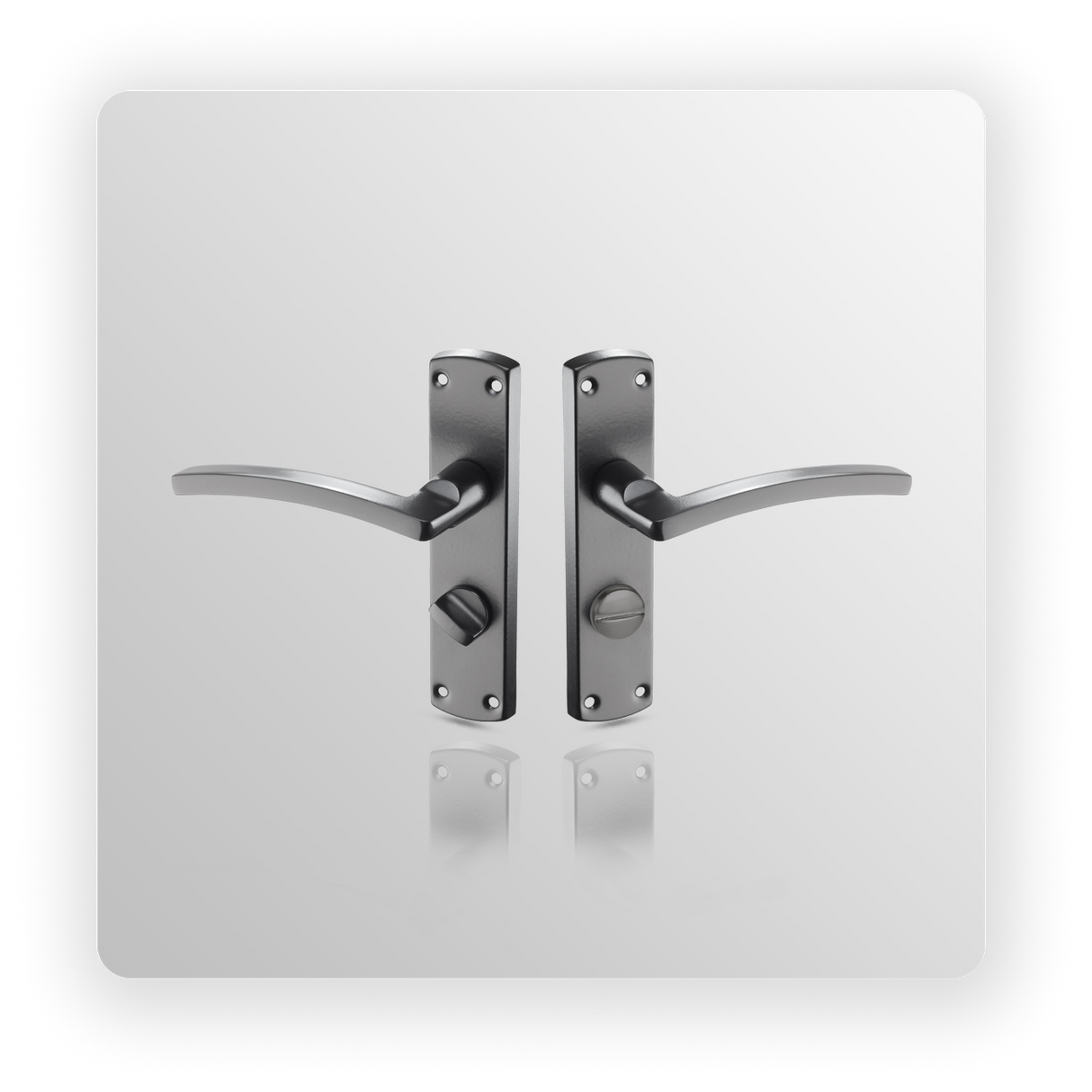 Black Interior Door Handles for Bathrooms with Thumb Turn