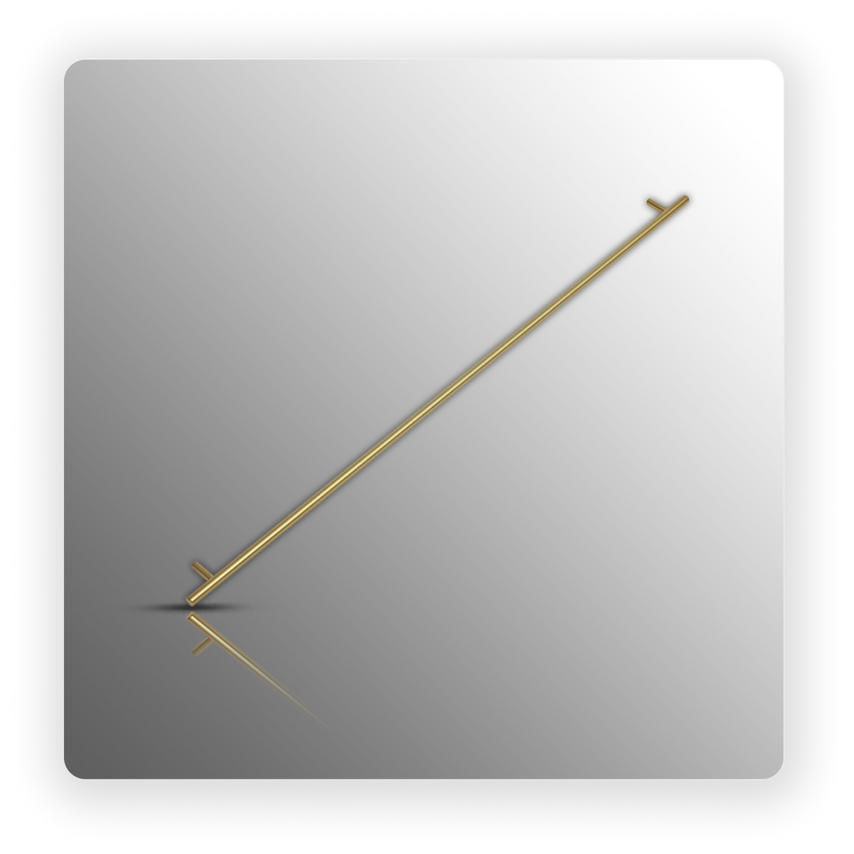 Satin Brass Kitchen Handles 640mm Featuring T-Bar Design