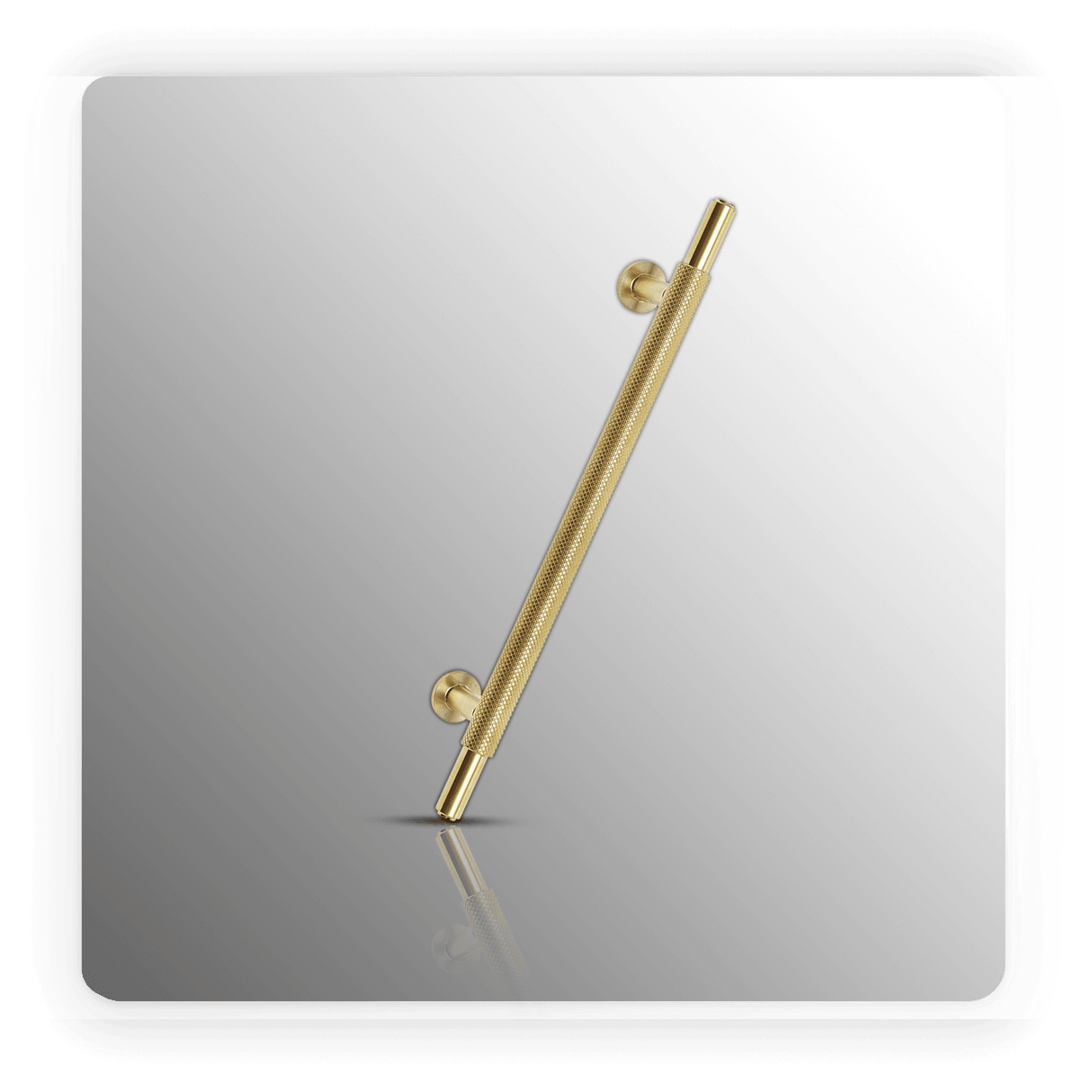 Knurled Cabinet Handles in Satin Brass 128mm