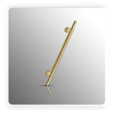 Knurled Cabinet Handles in Satin Brass 128mm