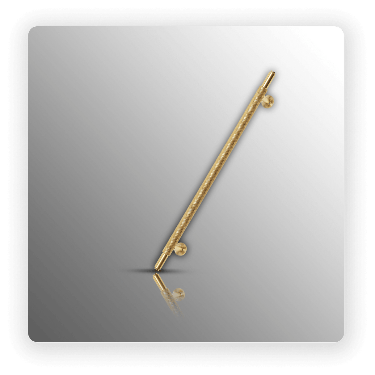 Knurled Cabinet Handles in Satin Brass 192mm