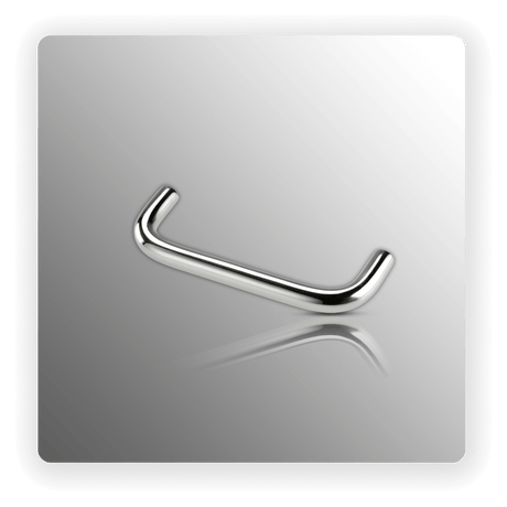 D Shaped Kitchen Door Handles Polished Stainless Steel - 100mm Centres