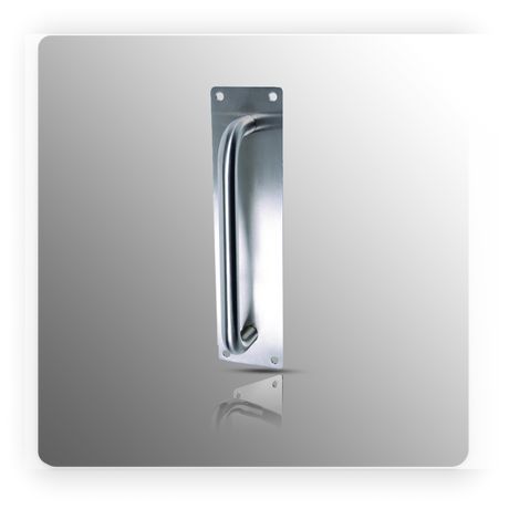Pull Handles for Doors D Shaped Pull Handles on Backplate - 225mm Centres