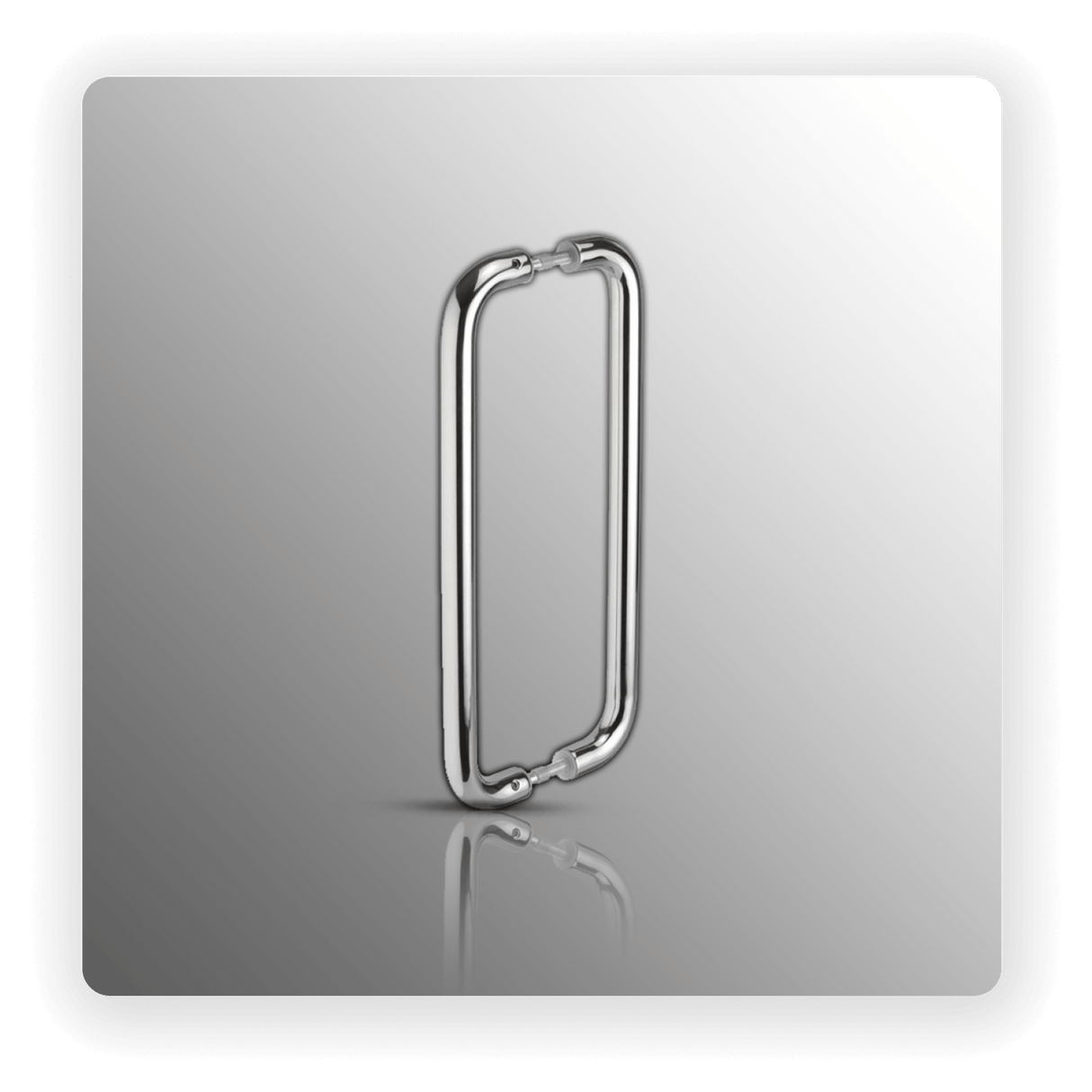 Door Pulls D Shaped Back to Back Pull Handles Polished Finish - 400mm Centres