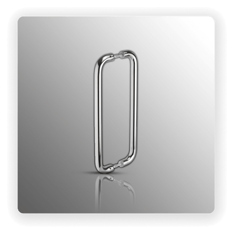 Door Pulls D Shaped Back to Back Pull Handles Polished Finish - 400mm Centres