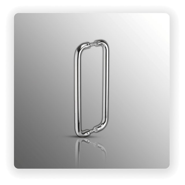 Door Pulls D Shaped Back to Back Pull Handles Polished Finish - 400mm Centres