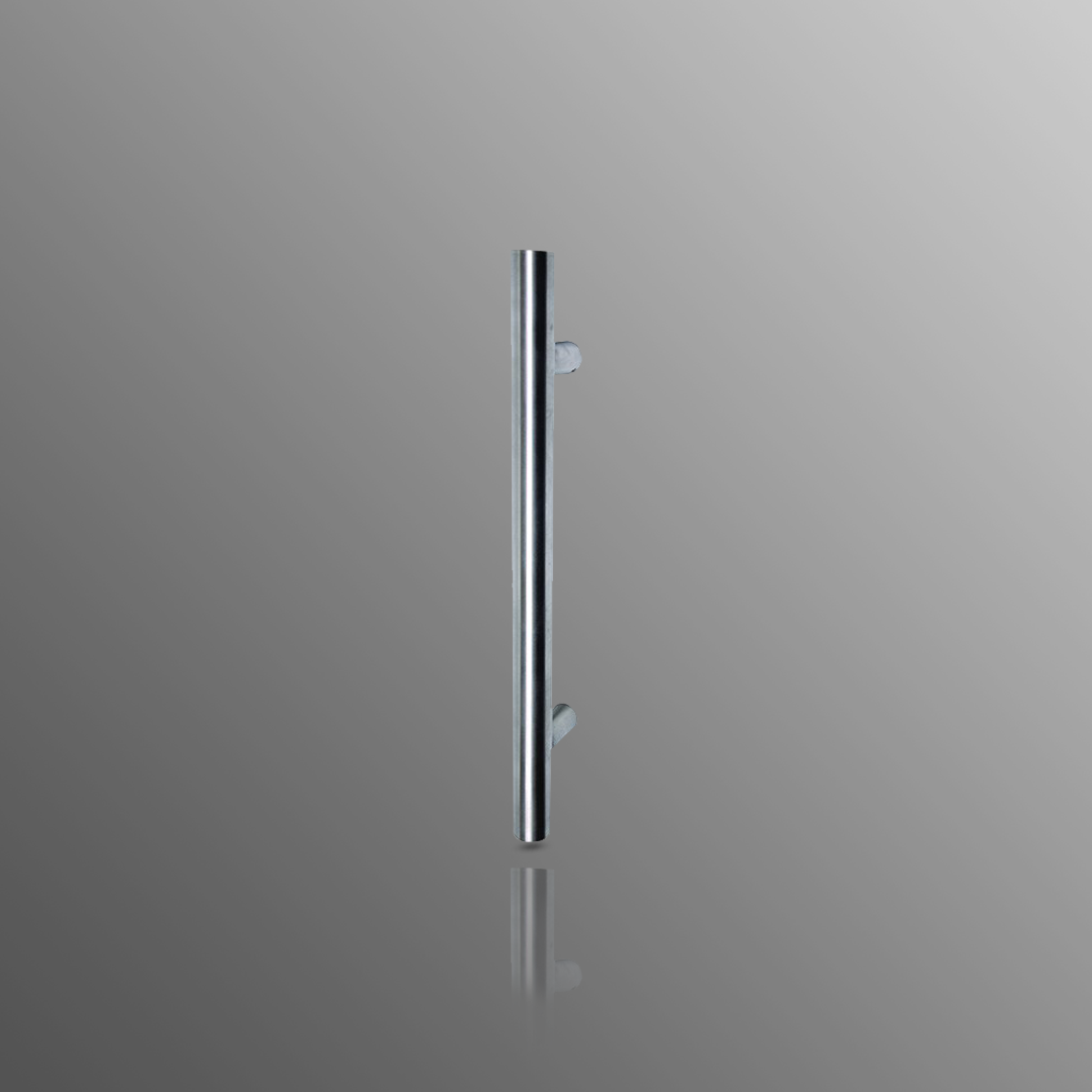T Bar Entrance Handle 32 x 450mm overall height, bolt through satin stainless steel