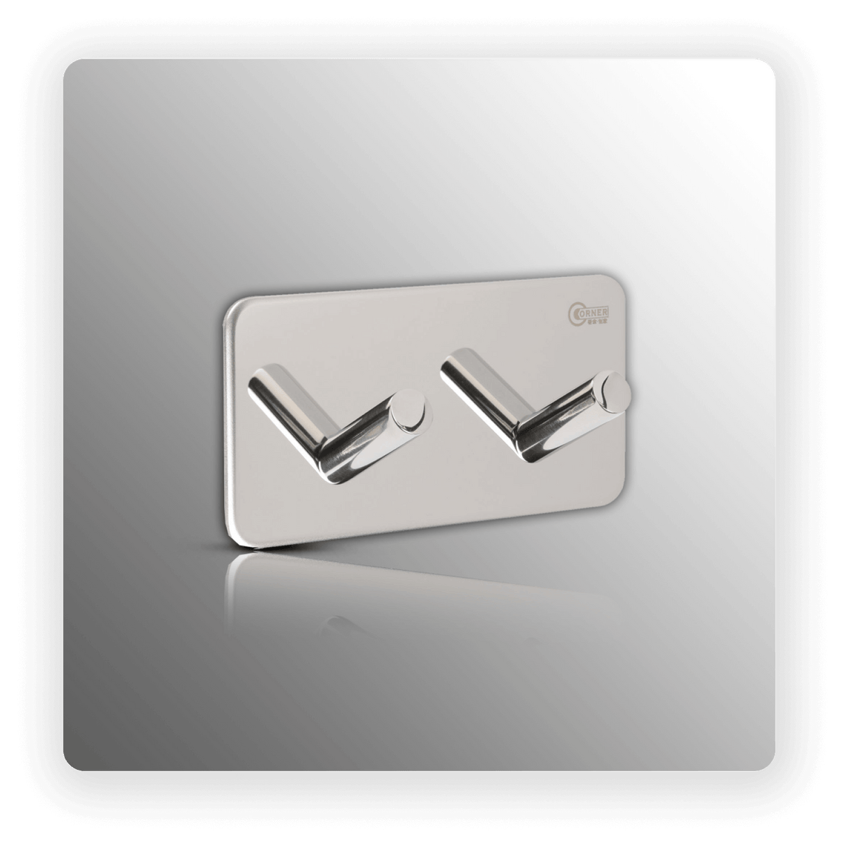Robe Hooks with Double Hook and Polished Stainless Steel Finish