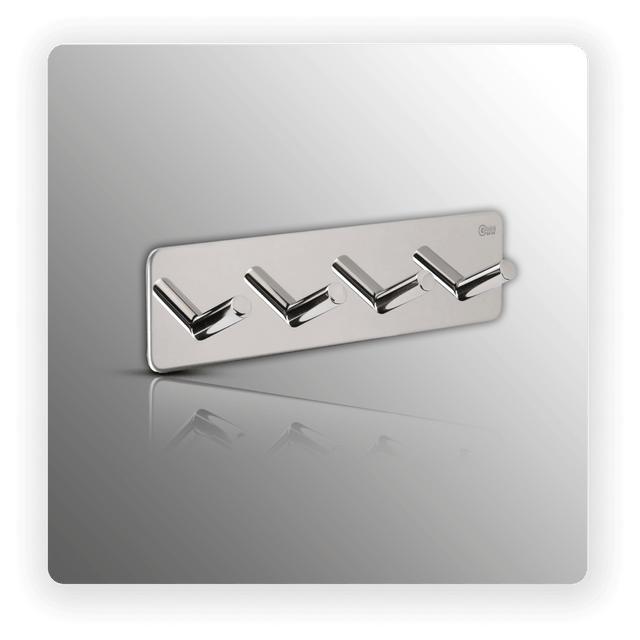 Stick on Coat Hooks for Coats and Robes with Polished Stainless Steel Finish