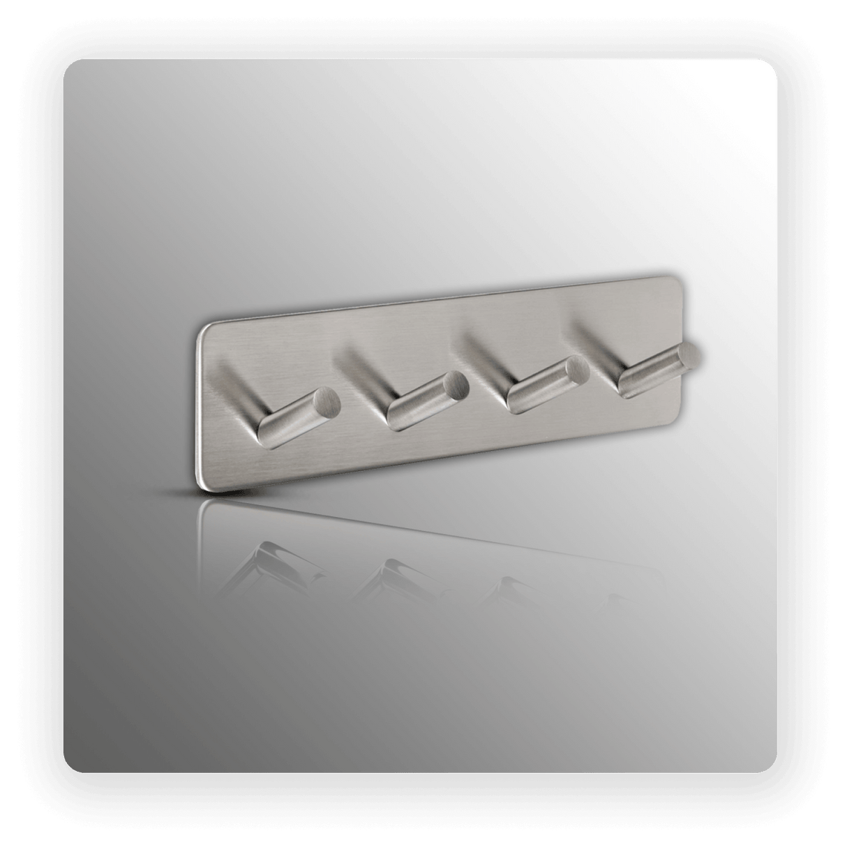 Stick on Bathroom Hooks for Robes and Towels Brushed Stainless Steel Finish