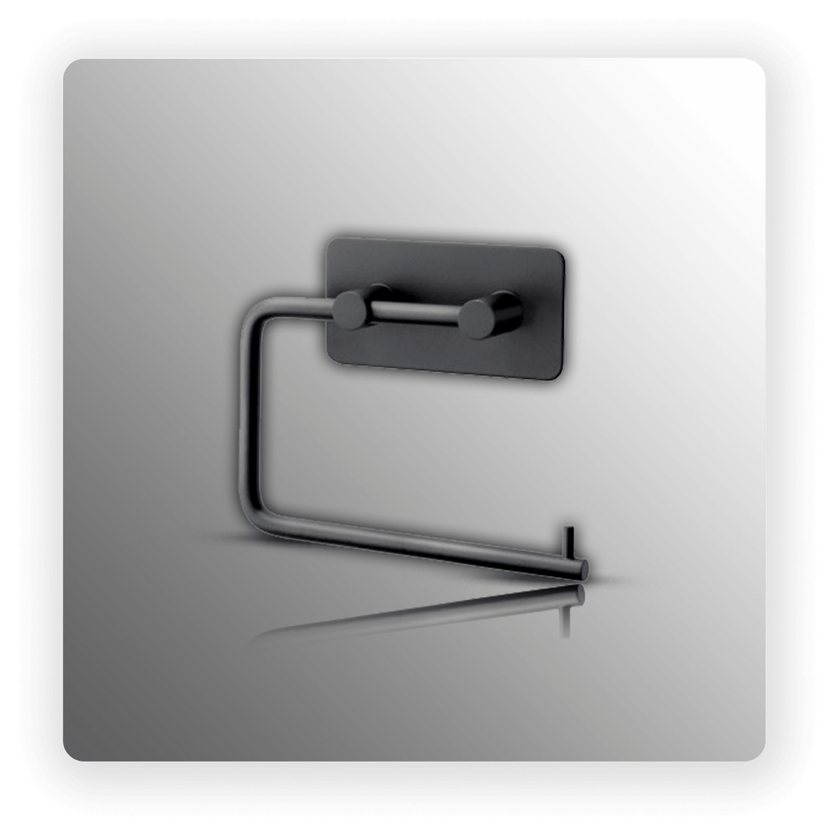 Stick on Toilet Roll Holder in Matte Black
